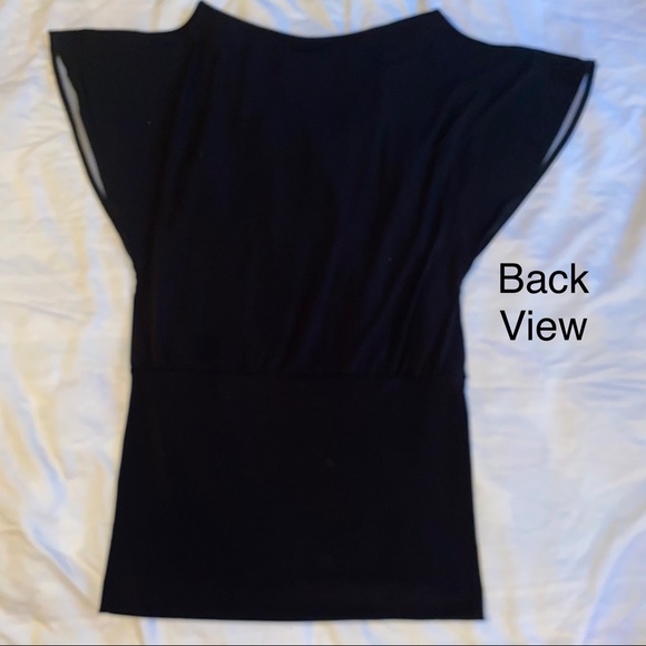 Nicole Miller Black Open Shoulder Stretch Dress - Picture 6 of 14